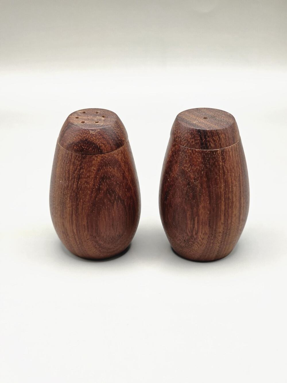 Vintage Teak Wood Salt and Pepper Shakers Danish Modern Mid Century